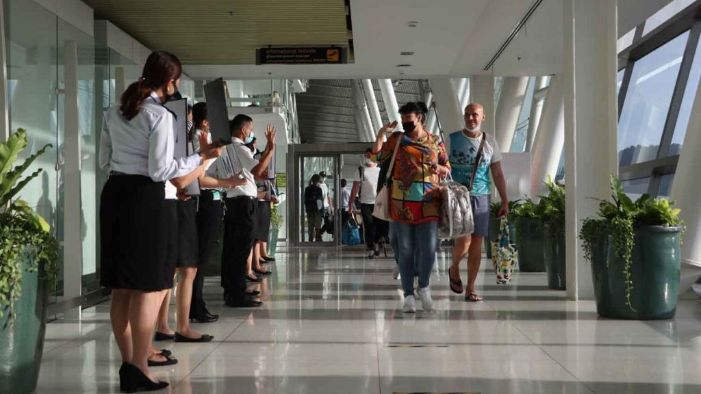 Russian arrivals at Phuket airport