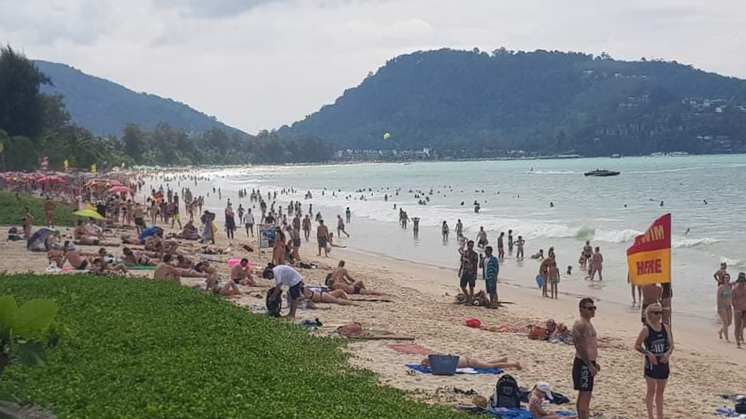Crowds pack Phuket beaches again