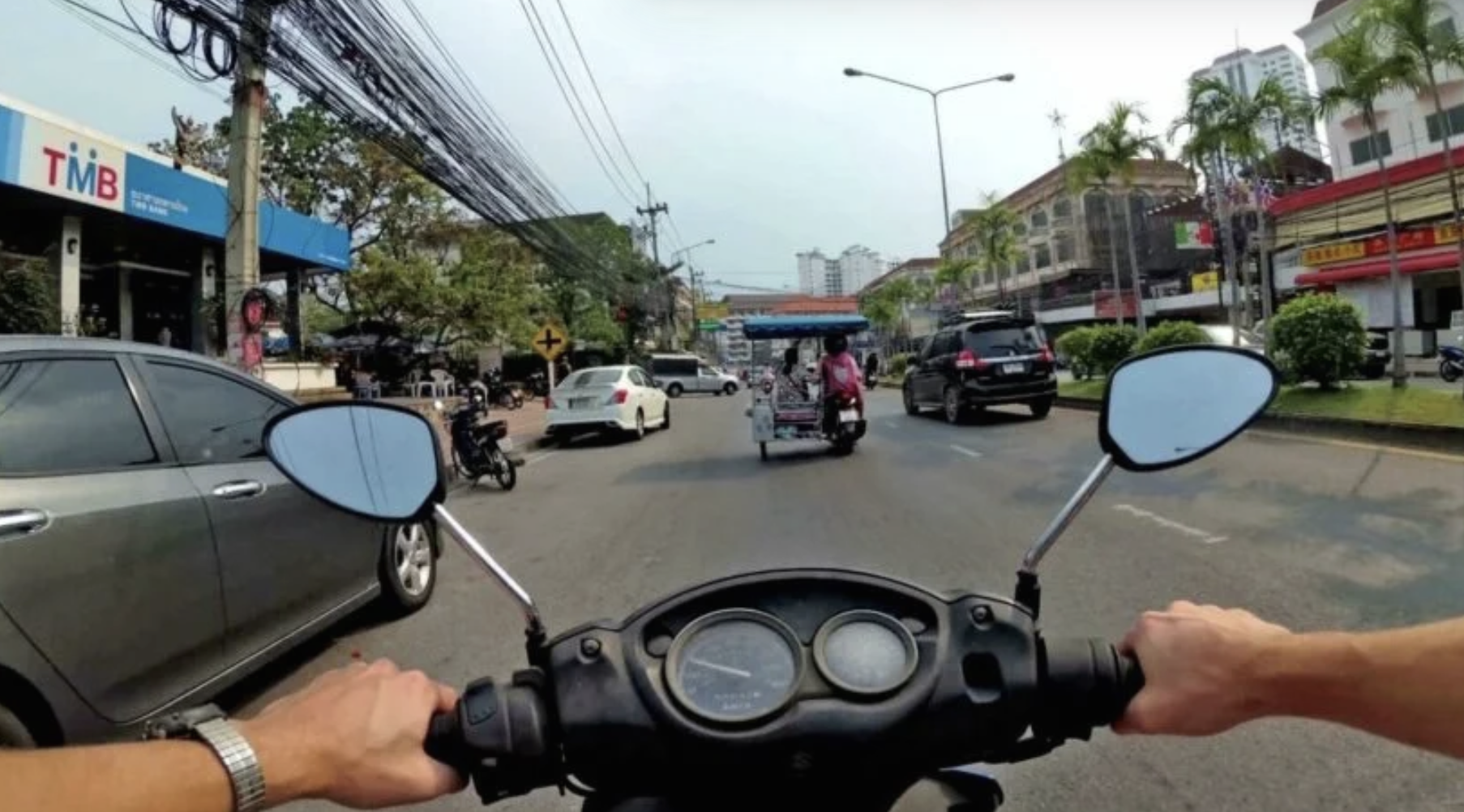 Riding motorbike in Thailand