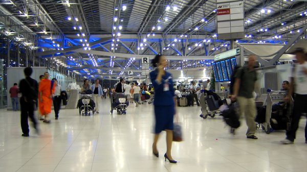 Departure hall at Suvarnabhumi Airport Bangkok