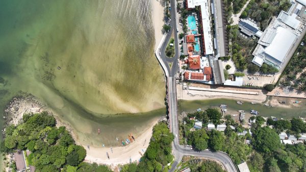 Dirty water flowing into Patong Bay
